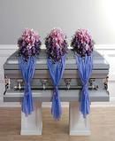 Closed Casket- Trio of Flowers