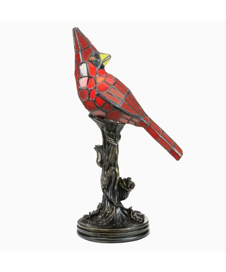 Cardinal Stained Glass Lamp