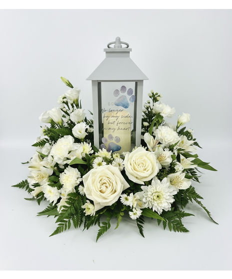 Pawprints on My Heart – Lantern with Flowers