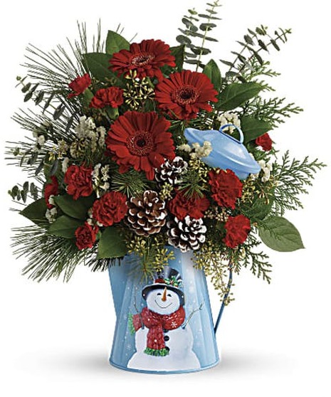 Vintage Snowman Bouquet - Durocher Florist - West Springfield, NJ Flower Delivery