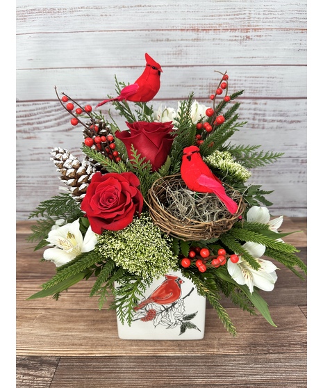 Christmas Cardinal Bouquet
