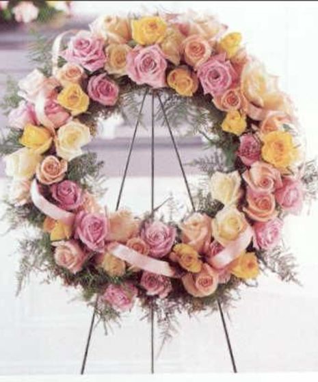 Pastel Rose Wreath