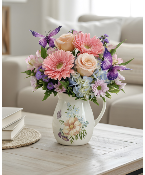 Butterfly Garden Pitcher