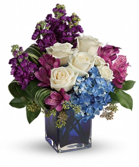 Portrait in Purple Bouquet