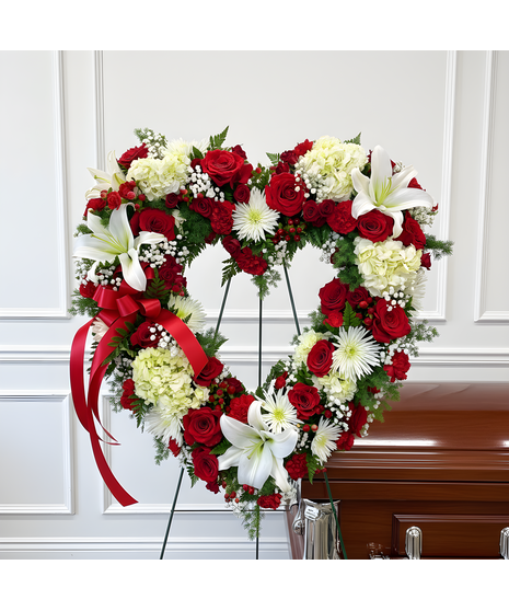 Ruby Remembrance Heart Wreath