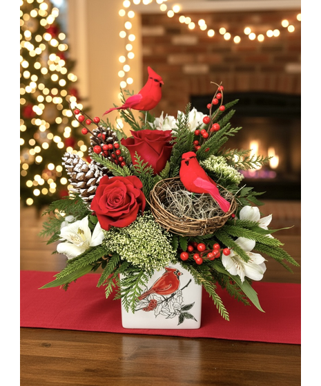 Christmas Cardinal Bouquet